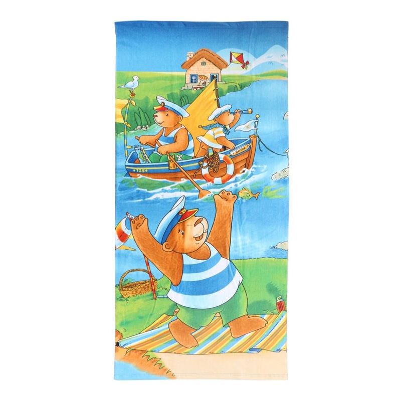 Custom Cartoon Printed Bath Towel For Kids