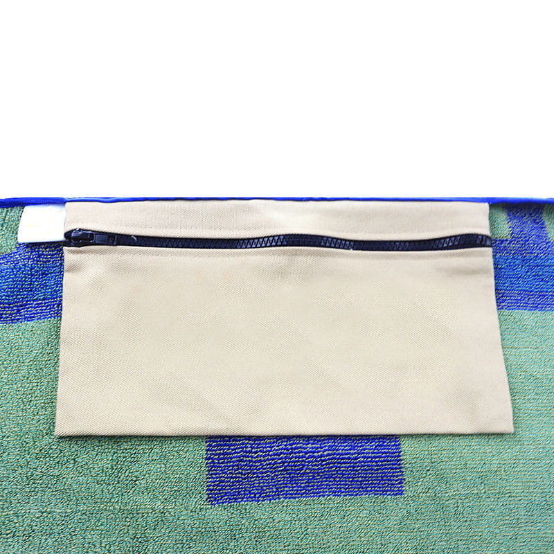 Cotton Jacquard Beach Towel With Zipper Pocket