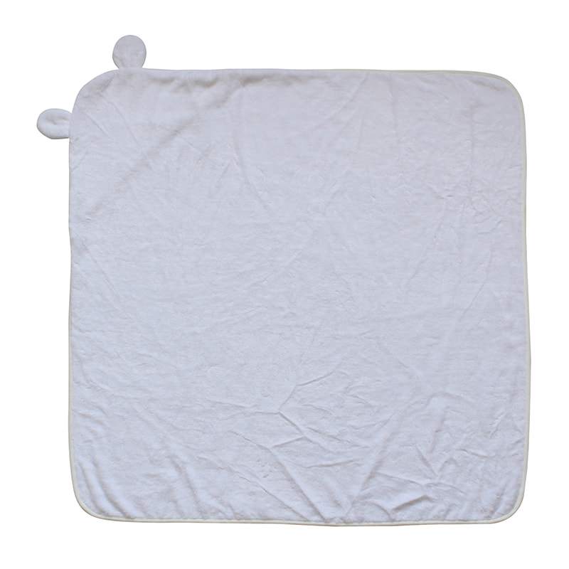 Plain White Bamboo Hooded Towel For Baby