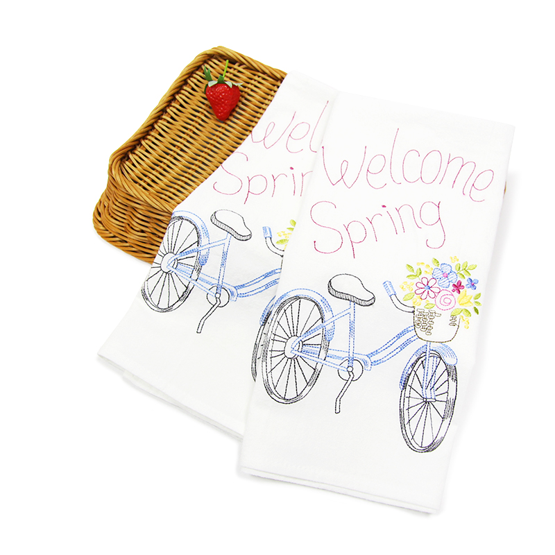 Cotton Embroidery Kitchen Tea Towel